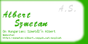 albert szmetan business card